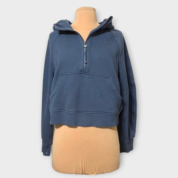 Lululemon Scuba 1/2 Zip Hoodie XS / S Iron Blue Fade Sweatshirt Cozy Cotton Terr - Picture 6 of 8